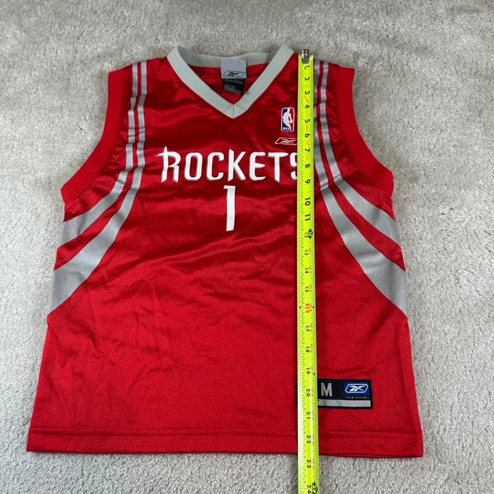 Reebok Basketball Jersey Kids Medium 10-12 Red Houston Rockets McGrady 1 NBA
